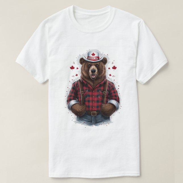 Camiseta Lumberjack do Urso Grizzly (Frente do Design)