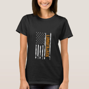 Camiseta Lumberjack - EUA Flag American And Arborist Wood W