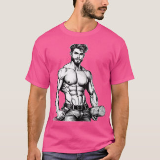 Camiseta Lumberjack Força Muscular LGBTQ Orgulho Gay ColorI