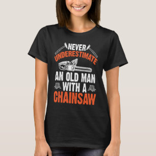 Camiseta Lumberjack Nunca Subestide Uma Manchada Velho