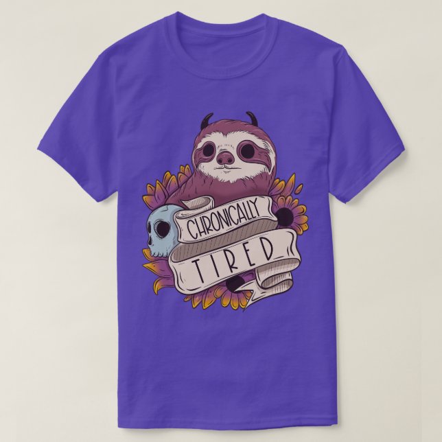 Camiseta Luminosidade cronicamente cansada (Frente do Design)