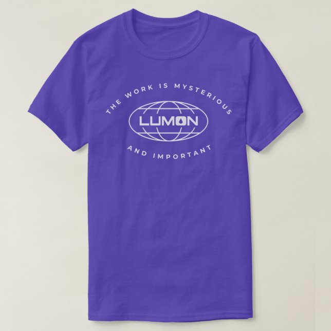 Camiseta Lumon o trabalho é misterioso e importante (Frente do Design)