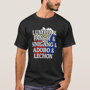 Camiseta Lumpia Pancit Sinigang Adobo Lechon Philippines Fo