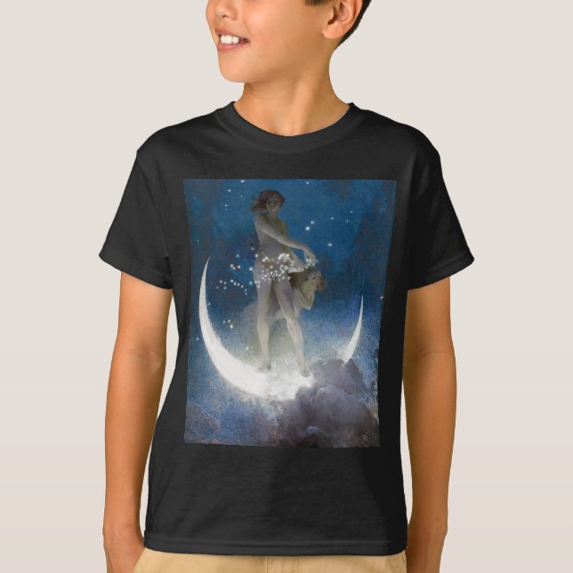 Camiseta Luna Deusa em Estrelas Disparadoras Noturnas (Frente)