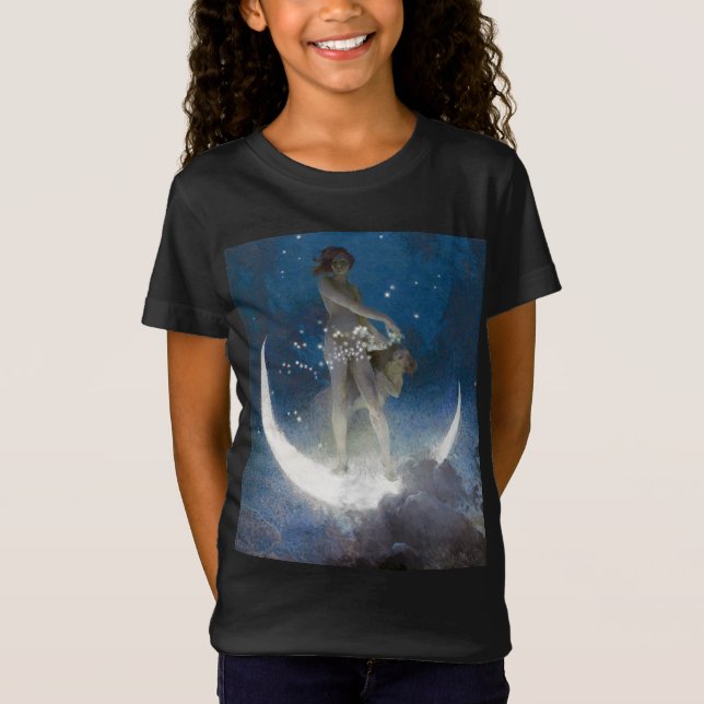 Camiseta Luna Deusa em Estrelas Disparadoras Noturnas (Frente)