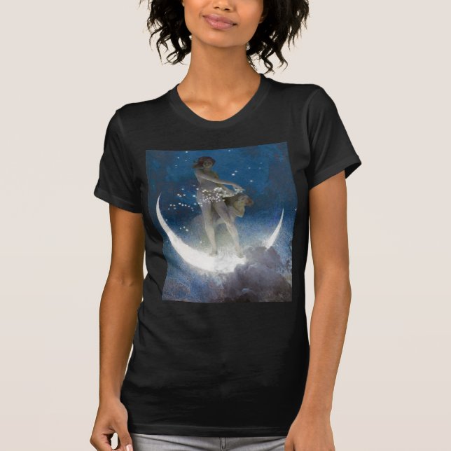 Camiseta Luna Deusa em Estrelas Disparadoras Noturnas (Frente)
