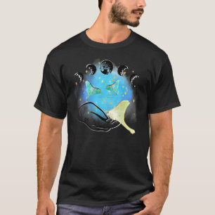 Camiseta Luna Mística Mariposa Lua Oculto Psíquico Goth Cel