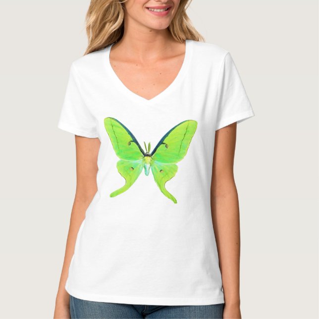 Camiseta Luna moth - verde limão (Frente)