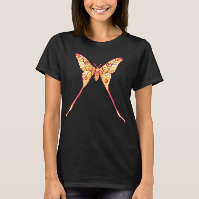Camiseta Luna Moth Yellow Orange Witchy Magical Insect (Frente)