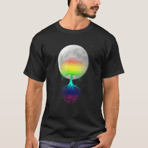 Camiseta Lunar Calendário Noturno Da Lua Árvore Do Cheio De
