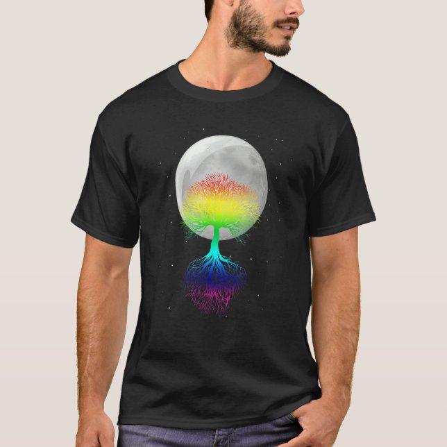 Camiseta Lunar Calendário Noturno Da Lua Árvore Do Cheio De (Frente)