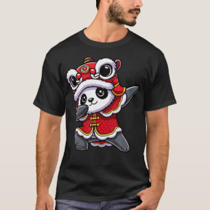 Camiseta Lunar Chinês Ano Novo 2025 Dabbing Panda Lion Dan