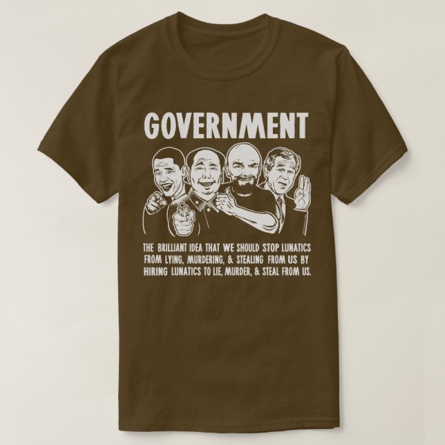 Camiseta Lunáticos do governo (Frente do Design)