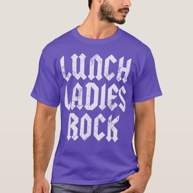 Camiseta Lunch Ladies Rock Cafeteria Worker Lady Backo fami (Frente)