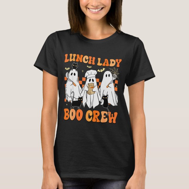 Camiseta Lunch Lady Boo Crew Ghost Chef Funny Cafeteria Wor (Frente)