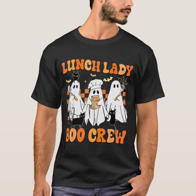 Camiseta Lunch Lady Boo Crew Ghost Chef Funny Cafeteria Wor (Frente)