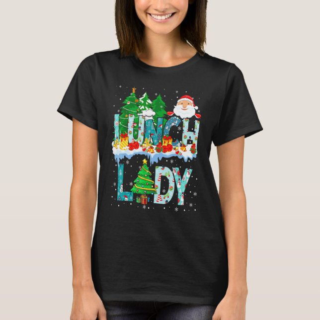 Camiseta Lunch Lady Christmas Tree Santa Matching Xmas Lunc (Frente)