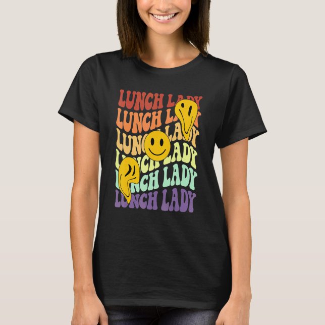 Camiseta lunch lady retro smile face back to school Cafeter (Frente)