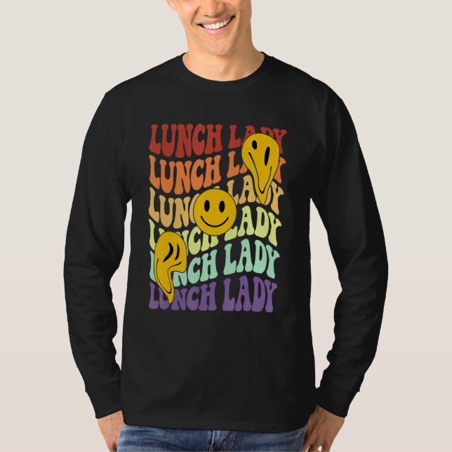 Camiseta lunch lady retro smile face back to school Cafeter (Frente)