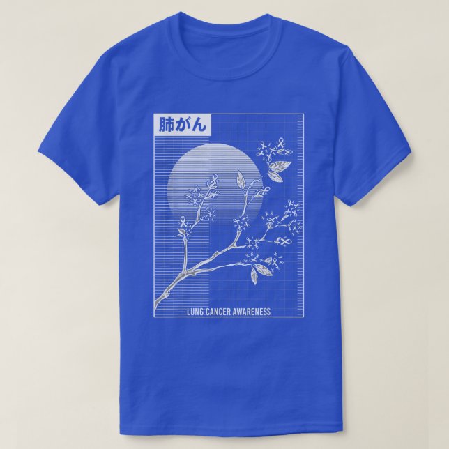 Camiseta Lung Cancer Awareness Sakura Cherry Blossom  (Frente do Design)