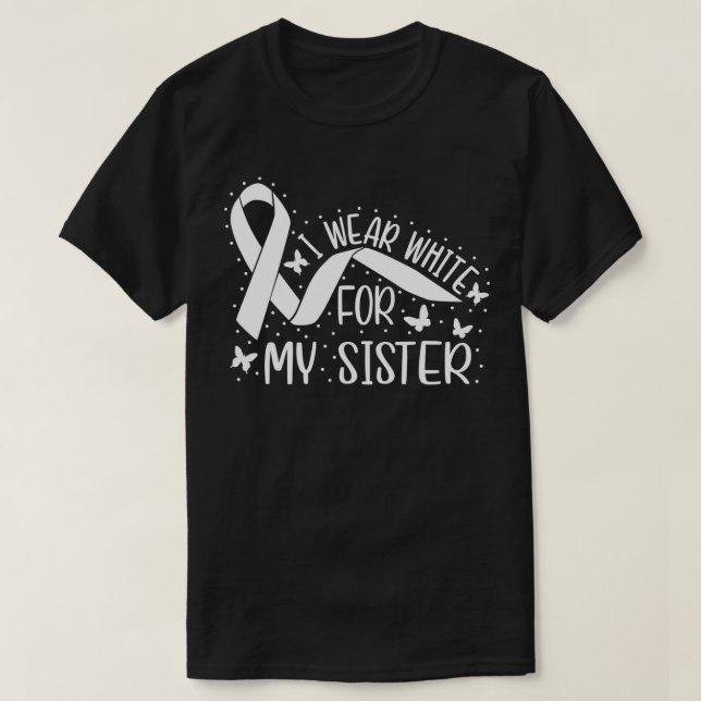 Camiseta Lung Cancer Butterfly Men Women I Wear White For M (Frente do Design)