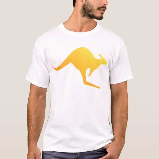 Camiseta Lupulagem australiana alaranjada do canguru do por (Frente)