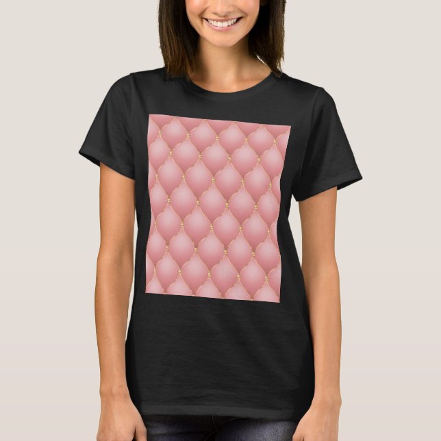 Camiseta Lúpulo Rosa Rosa Rosa Dourada Diamante Tufada Cami (Frente)