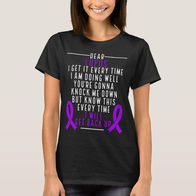 Camiseta Lupus Awareness get back up Fighple Rbon (Frente)