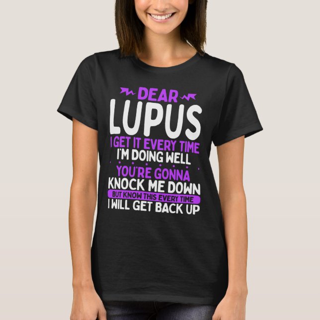 Camiseta Lupus Awareness Month Lupus Warrior Purple Ribbon (Frente)