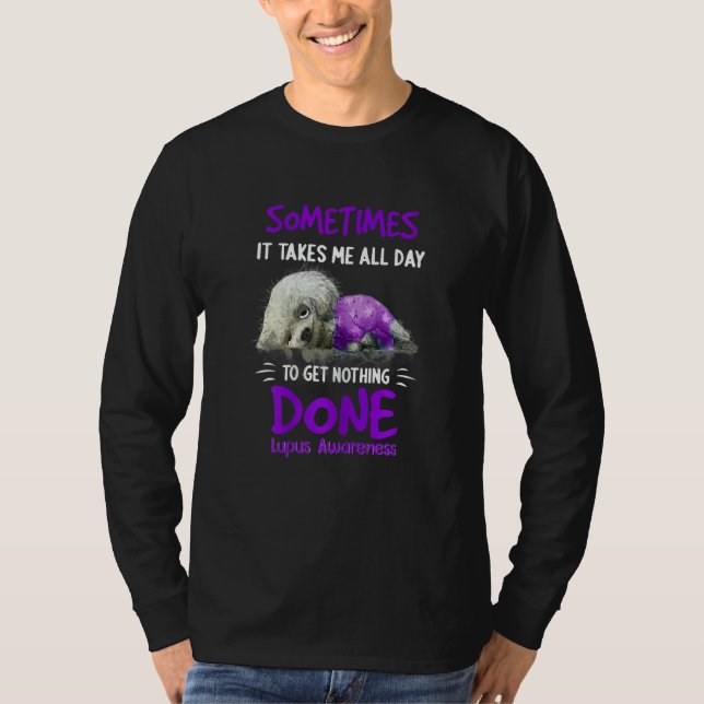 Camiseta Lupus Awareness Ribbon Your Battle My Battle Dog (Frente)