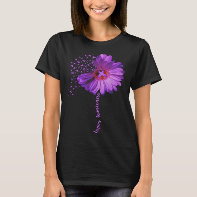 Camiseta Lupus Awareness  Sunflower Ribbon (Frente)