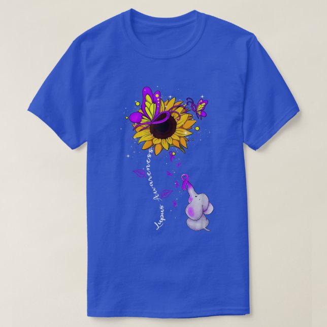 Camiseta Lupus Awarness Sunflower Elephans Men (Frente do Design)