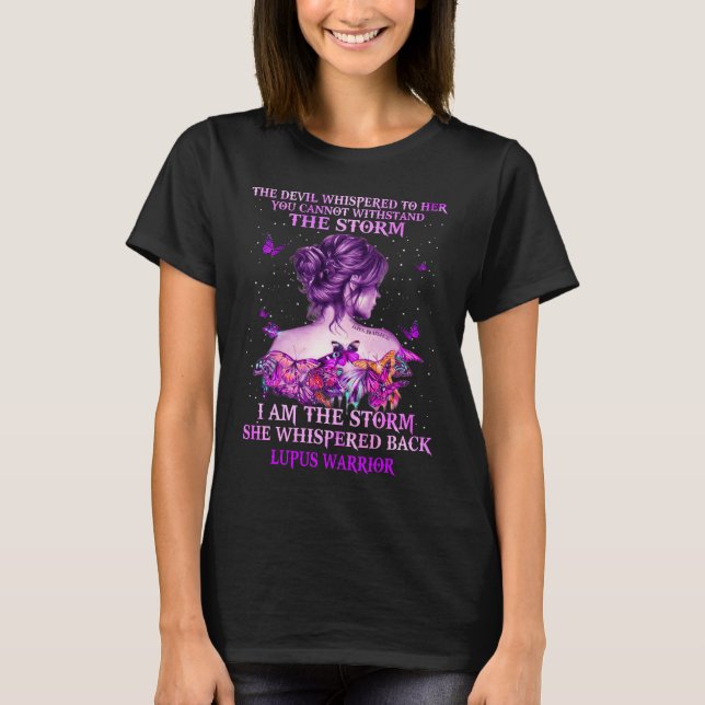 Camiseta lupus borboleta guerreiro eu sou a tempestade (Frente)