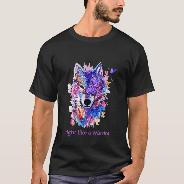 Camiseta Lupus Consciência Wolf Luta Como Um Guerreiro (Frente)
