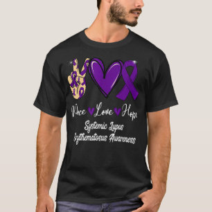 Camiseta Lupus Erythematosus Peace Love Hope Purpl
