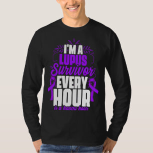 Camiseta Lupus Sobrevivente Lupus Purple Ribbon Sensibiliza