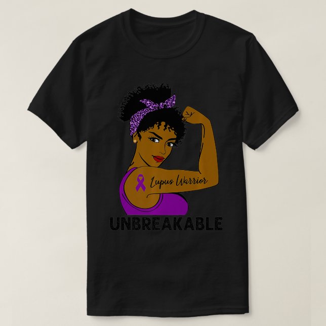 Camiseta Lupus Warrior Fortes Mulheres Negras Sem Quebra-Ca (Frente do Design)