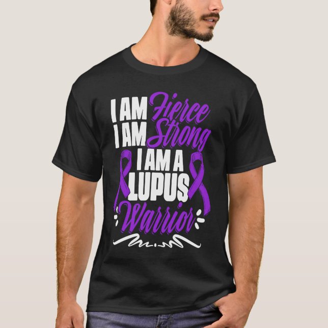Camiseta Lupus Warrior  Lupus Purple Ribbon Lupus Awareness (Frente)