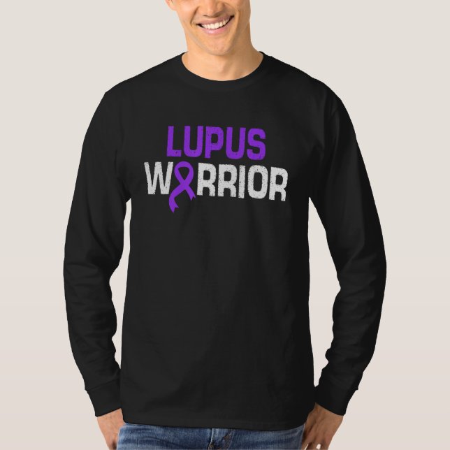 Camiseta Lupus Warrior Purple Autoimmune Awareness Ribbon (Frente)