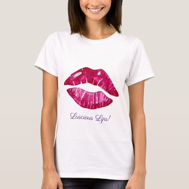 Camiseta Luscious Lips Design Ladies T-shirt (Frente)