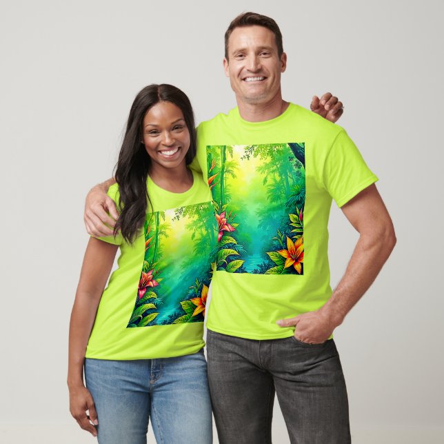 Camiseta Lush Tropical Jungle Oasis Design (Unissex)