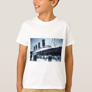Camiseta Lusitania entrado no tom do azul da Nova Iorque