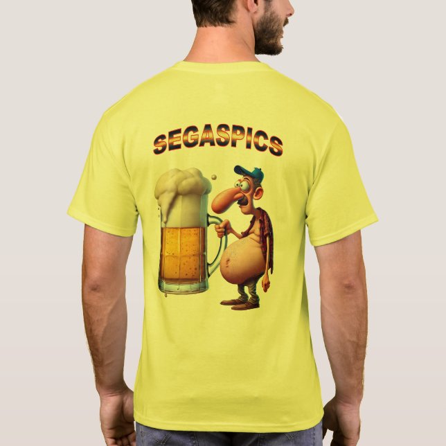 Camiseta Lustige Humorfigur mit Biermaß (Verso)
