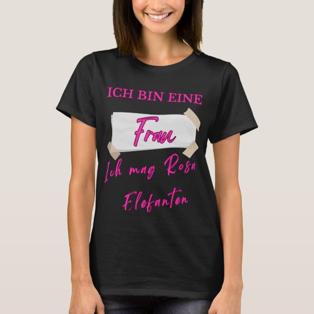 Camiseta Lustige Rosa Pink Elefanten Design für Frauen (Frente)
