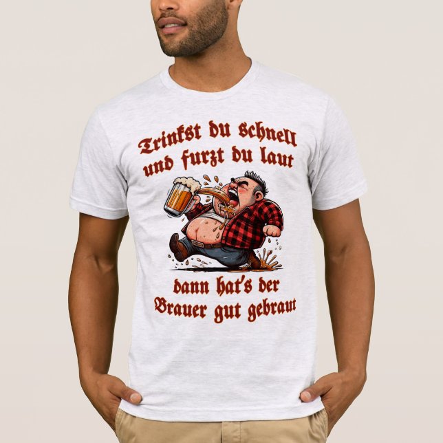 Camiseta Lustiger Bier Trinkspruch mit Schlacki (Frente)