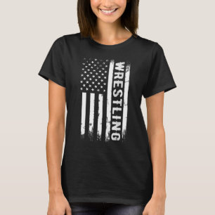 Camiseta Luta Americana Flag Funny Wrestling Men Boy