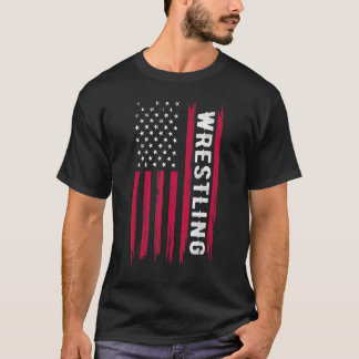 Camiseta Luta Americana Flag Funny Wrestling Men Boy