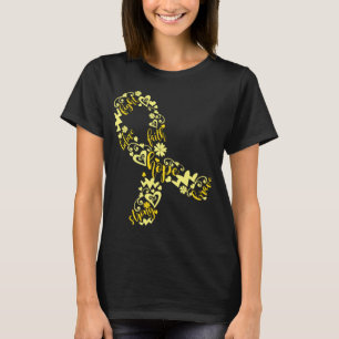 Camiseta luta cancer-amarela da infância acredita na fé