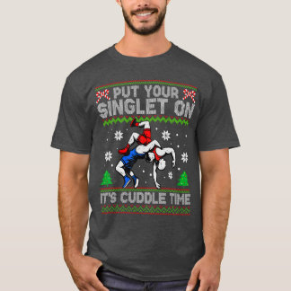 Camiseta Luta Coloque Seu Singlet No Natal Lutador X