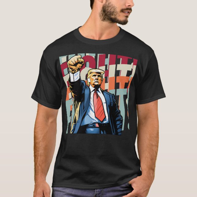 Camiseta Luta Com A Pista De Trump Levantada (Frente)
